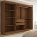 Guarda-Roupa Casal Harvard 3 Portas 2 Gavetas 100% Mdf Off White/Nogueira - Panorama Móveis