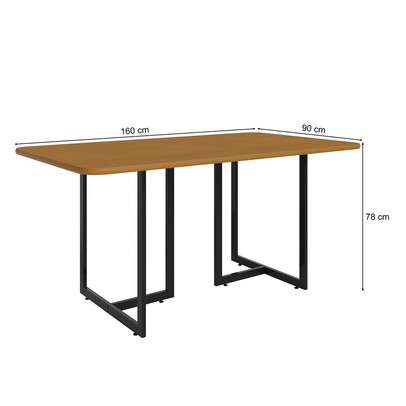 Mesa de Madeira Imperatriz Preto/Nature - Art Panta