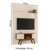 Rack com Painel para TV Até 65 Polegadas 2 Portas 2 Prateleiras Naturale/Off White - Madetec