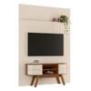 Rack com Painel para TV Até 65 Polegadas 2 Portas 2 Prateleiras Naturale/Off White - Madetec