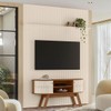 Rack com Painel para TV Até 65 Polegadas 2 Portas 2 Prateleiras Naturale/Off White - Madetec