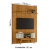 Rack com Painel para TV Até 65 Polegadas 2 Portas 2 Prateleiras Cumaru/Opala - Madetec
