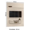Painel para TV Até 65 Polegadas Monte Carlo 2 Portas 2 Prateleiras Calacata/Off White - Madetec