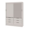 Guarda-Roupa Solteiro Vicenza 2 Portas 6 Gavetas com Espelho Branco - Pnr Móveis