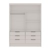 Guarda-Roupa Solteiro Vicenza 2 Portas 6 Gavetas com Espelho Branco - Pnr Móveis