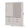 Guarda-Roupa Solteiro Vicenza 2 Portas 6 Gavetas com Espelho Branco - Pnr Móveis