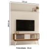 Rack com Painel para TV Até 65 Polegadas 2 Portas 2 Prateleiras Naturale/Off White - Madetec
