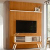 Rack com Painel para TV Até 65 Polegadas 2 Portas 2 Prateleiras Cinamomo/Off White - Madetec