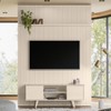 Rack com Painel para TV Até 65 Polegadas New Panorama 2 Portas 2 Prateleiras Calacata/Off White - Madetec