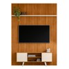 Rack com Painel para TV Até 65 Polegadas New Panorama 2 Portas 2 Prateleiras Cinamomo/Off White - Madetec