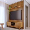 Rack com Painel para TV Até 70 Polegadas Milo 2 Portas 2 Prateleiras Cumaru - Madetec