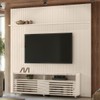 Rack com Painel para TV Até 75 Polegadas Frizz 2 Portas 1 Prateleira Calacata/Off White - Madetec
