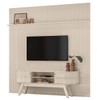 Rack com Painel para TV Até 75 Polegadas Laguna 2 Portas 2 Prateleiras Calacata/Off White - Madetec