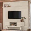 Rack com Painel para TV Até 75 Polegadas Laguna 2 Portas 2 Prateleiras Calacata/Off White - Madetec