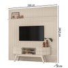Rack com Painel para TV Até 75 Polegadas Laguna 2 Portas 2 Prateleiras Calacata/Off White - Madetec