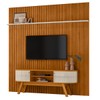 Rack com Painel para TV Até 75 Polegadas Laguna 2 Portas 2 Prateleiras Cinamomo/Off White - Madetec