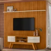 Rack com Painel para TV Até 75 Polegadas Laguna 2 Portas 2 Prateleiras Cinamomo/Off White - Madetec