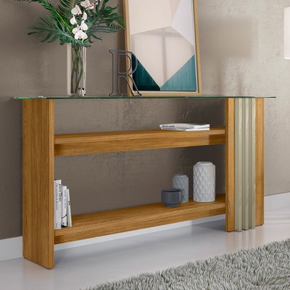 Aparador Stock 2 Prateleiras Cumaru/Opala - Pnr Móveis