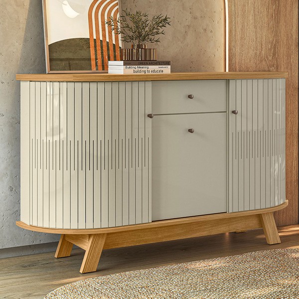 Balcão Buffet Impala 1 Gaveta 2 Portas Cumaru/Opala - Pnr Móveis