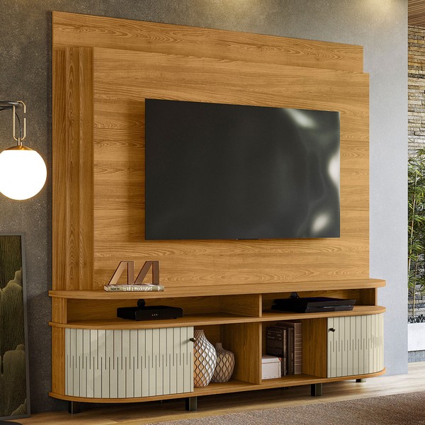 Estante para TV Até 65 Polegadas Ancient 2 Portas Cumaru/Opala - Pnr Móveis