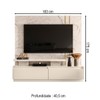 Estante para TV Até 75 Polegadas New Cronos 2 Gavetas Calacata/Off White - Pnr Móveis