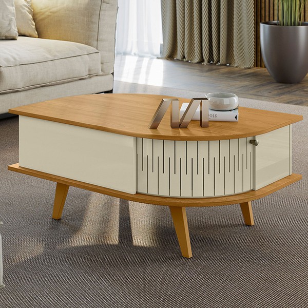 Mesa de Centro Colts 2 Portas Cumaru/Opala - Pnr Móveis