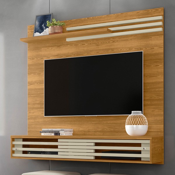 Painel para TV Até 55 Polegadas Supreme 2 Portas 1 Prateleira Cumaru/Opala - Pnr Móveis