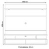 Painel para TV Até 60 Polegadas Savana 2 Portas 1 Prateleira com Led Calacata/Off White - Pnr Móveis