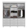 Guarda-Roupa Casal Copenhague 3 Portas 9 Gavetas com Espelho Branco - Pnr Móveis