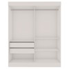 Guarda-Roupa Solteiro Reale 2 Portas 2 Gavetas com Espelho Branco/Fosco - Pnr Móveis