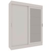 Guarda-Roupa Solteiro Reale 2 Portas 2 Gavetas com Espelho Branco/Fosco - Pnr Móveis