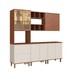 Cozinha Completa Vermont 8 Portas 2 Gavetas 100% Mdf Ripado com Vidro Off White/Canela - Pnr Móveis