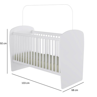 Berço Baby com Rodízios Branco - Percasa