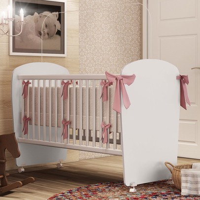 Berço Baby com Rodízios Branco - Percasa