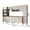 Armário de Cozinha Thalia 13 Portas 3 Gavetas Itauba/Off White - Pnr Móveis