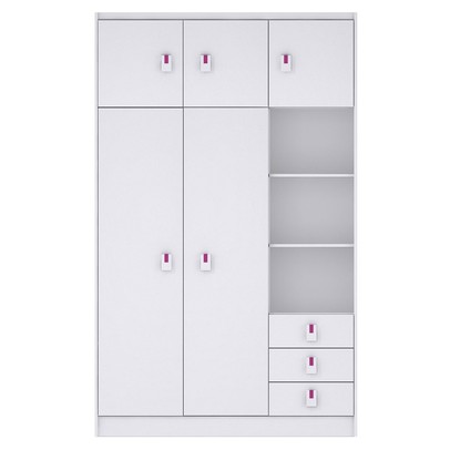 Guarda-Roupa Infantil Baby 5 Portas 3 Gavetas Branco - Percasa