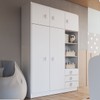 Guarda-Roupa Infantil Baby 5 Portas 3 Gavetas Branco - Percasa