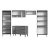 Armário de Cozinha Thalia 13 Portas 3 Gavetas Freijó/Cinza/Branco - Pnr Móveis