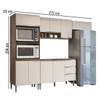 Armário de Cozinha Thalia 9 Portas 3 Gavetas Itauba/Off White - Pnr Móveis