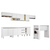 Armário de Cozinha Thalia com Bancada 11 Portas Branco - Pnr Móveis