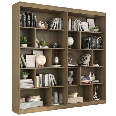 Estante para Livros 8 Prateleiras Avelã Tx Cj-005 - Hecol Móveis