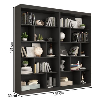 Estante para Livros 8 Prateleiras Onix Tx Cj-005 - Hecol Móveis