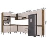 Armário de Cozinha Thalia 17 Portas 3 Gavetas Itauba/Off White - Pnr Móveis