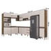 Armário de Cozinha Thalia 17 Portas 3 Gavetas Itauba/Off White - Pnr Móveis