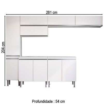 Lavanderia Completa Thalia 10 Portas 4 Prateleira Branco - Pnr Móveis