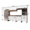 Armário de Cozinha Amanda 16 Portas 3 Gaveta Freijó/Branco - Pnr Móveis