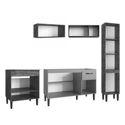 Armário de Cozinha Laís 9 Portas 1 Gaveta Branco - Pnr Móveis