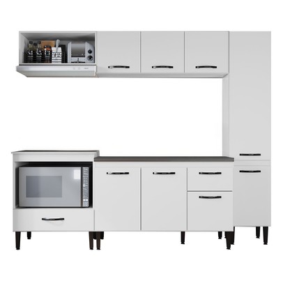 Armário de Cozinha Laís 9 Portas 1 Gaveta Branco - Pnr Móveis