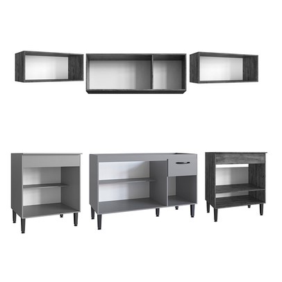 Armário de Cozinha Laís 9 Portas 1 Gaveta Itaúba - Pnr Móveis