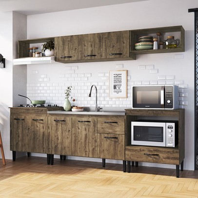 Armário de Cozinha Laís 9 Portas 1 Gaveta Itaúba - Pnr Móveis